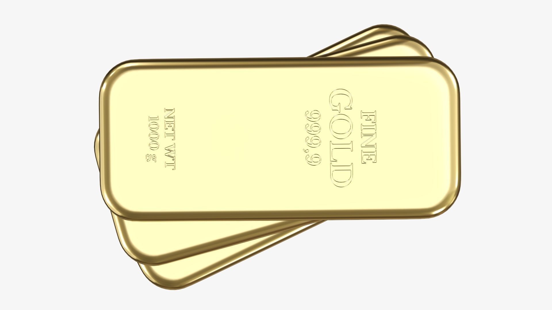 Gold bars 03 3D model_2