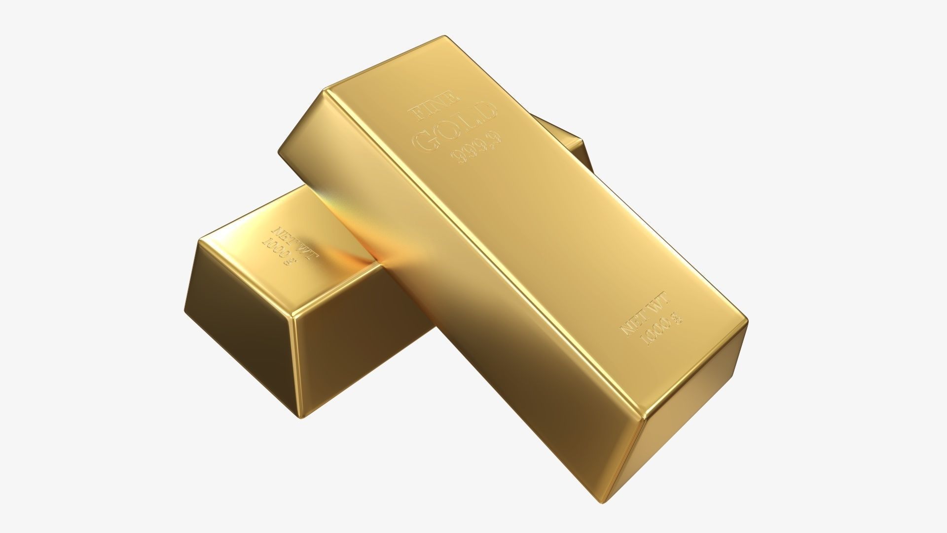 Gold bars 04 3D model_1