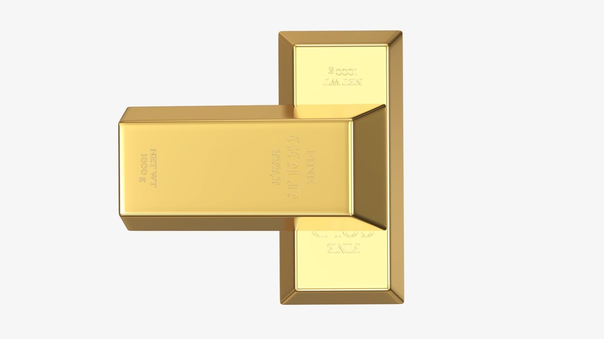 Gold bars 04 3D model_4