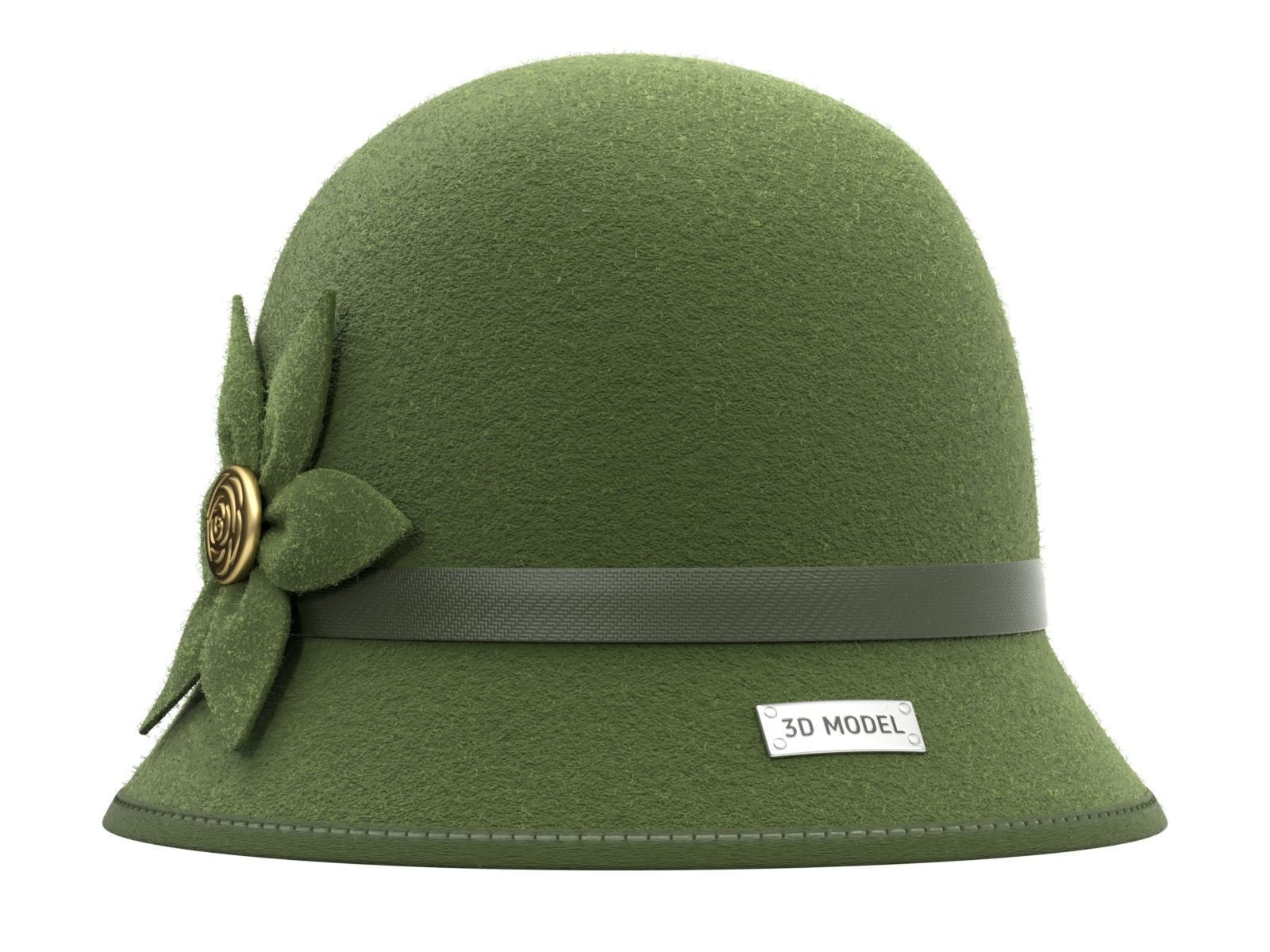 Cloche Hat 3D model_12