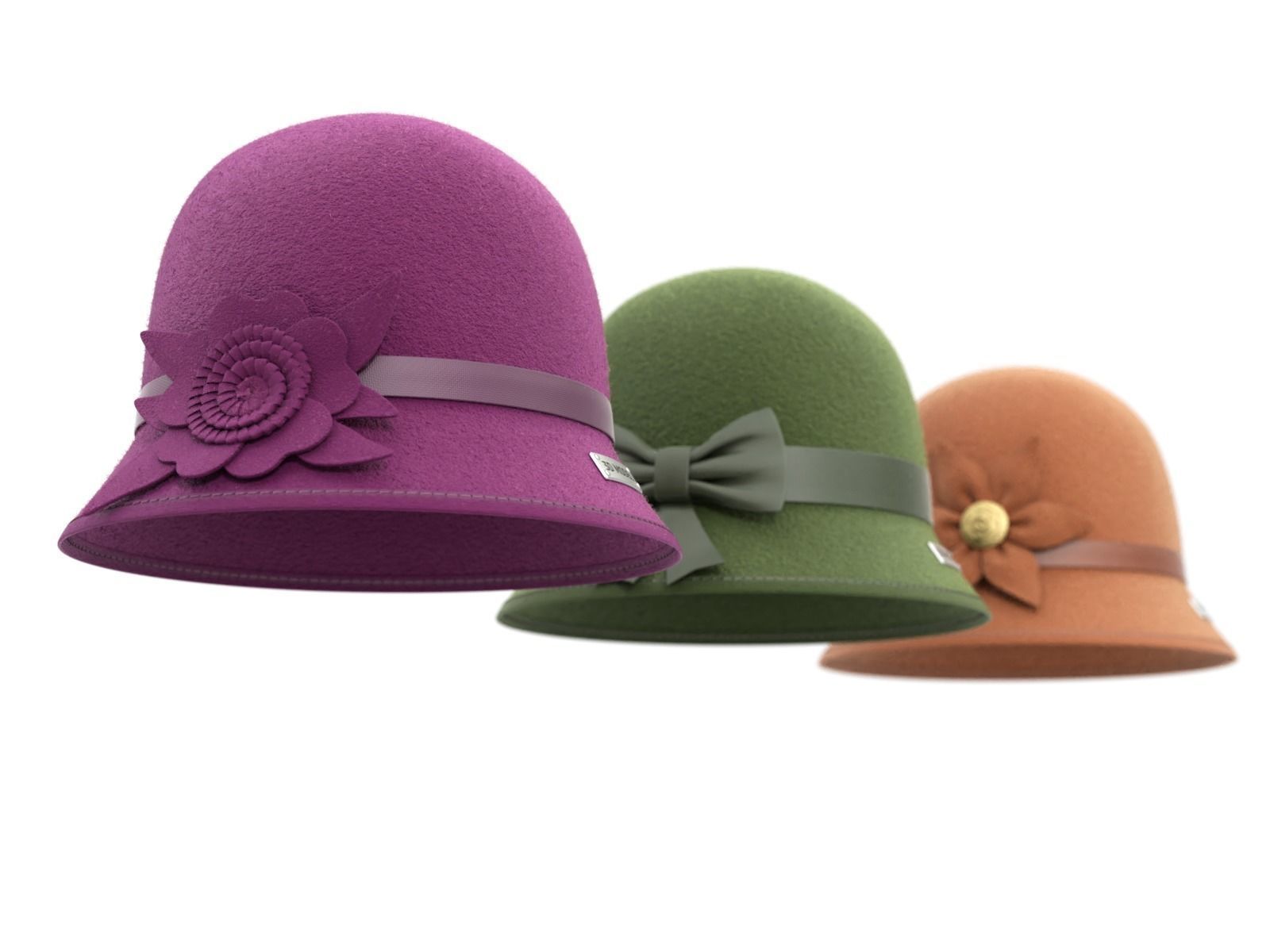 Cloche Hat 3D model_13