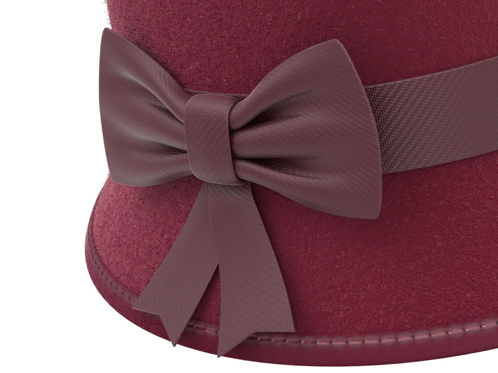 Cloche Hat 3D model_5