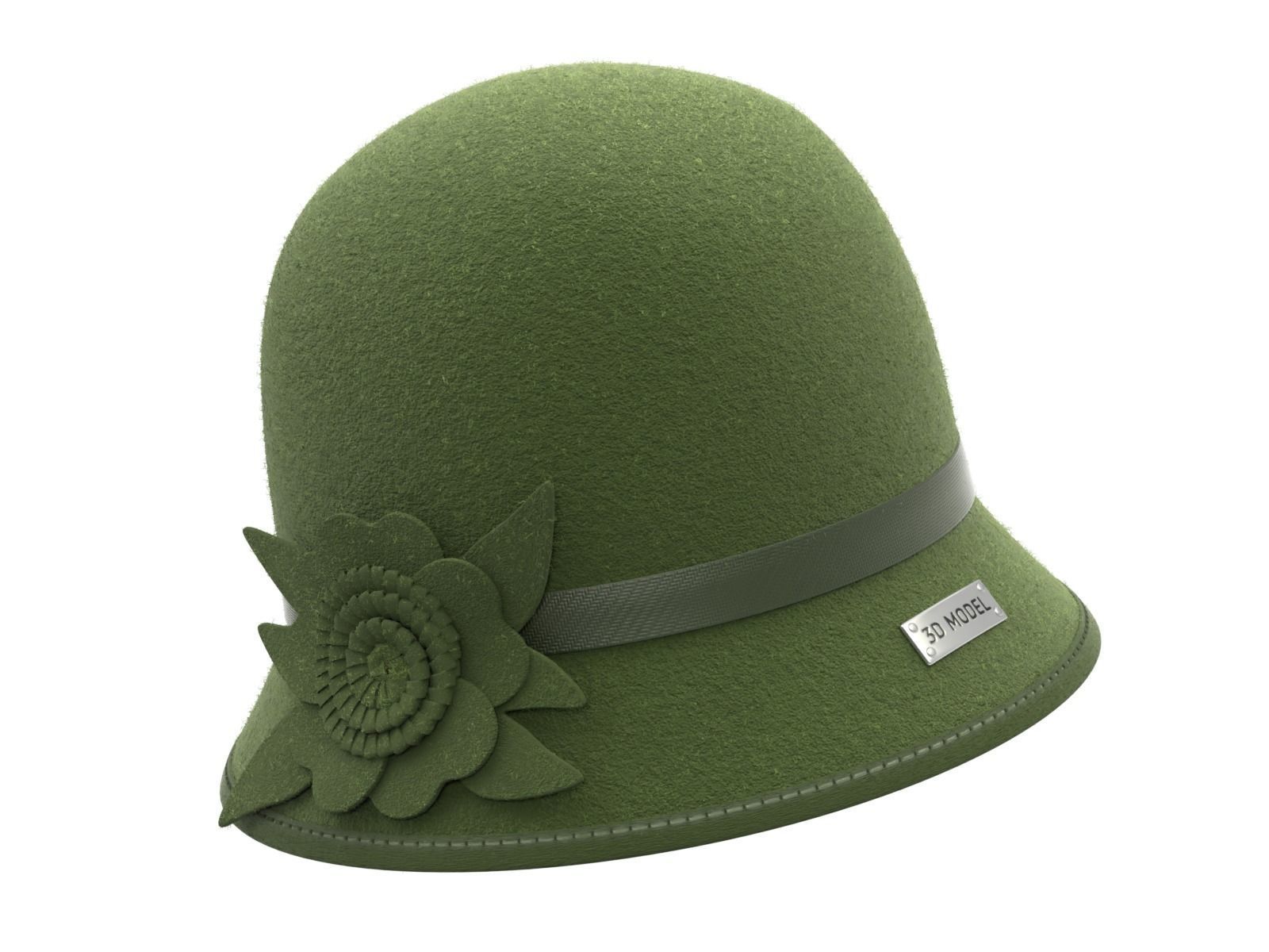 Cloche Hat 3D model_2