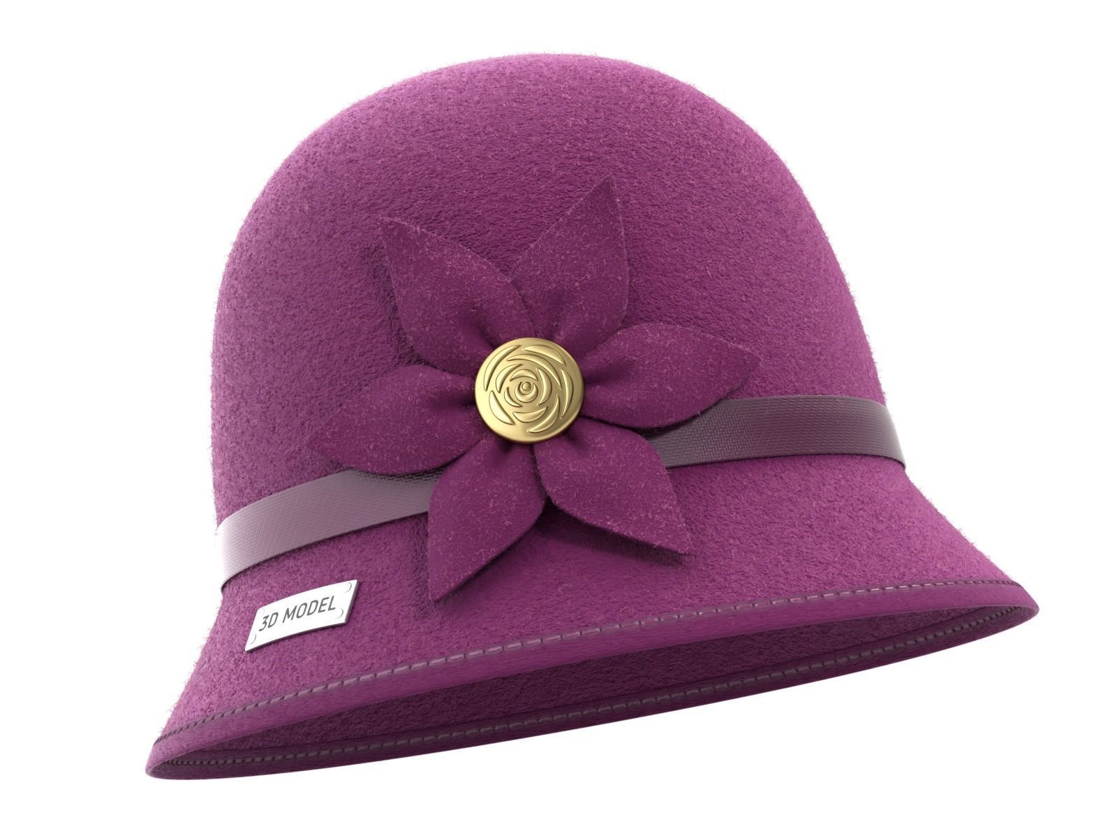 Cloche Hat 3D model_10