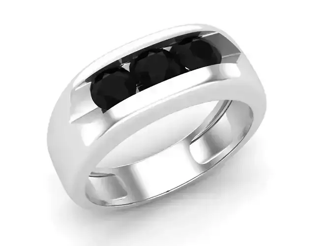 Diamond jewelry ring for man 3D print model
