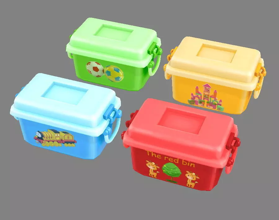 Cartoon storage box Low-poly 3D model