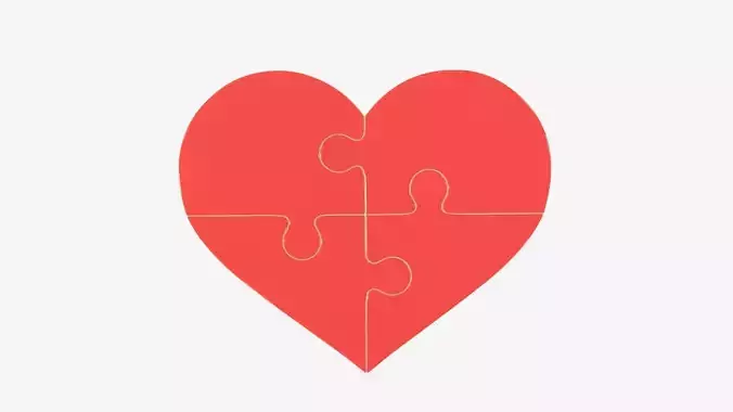 Jigsaw puzzle heart shaped 01