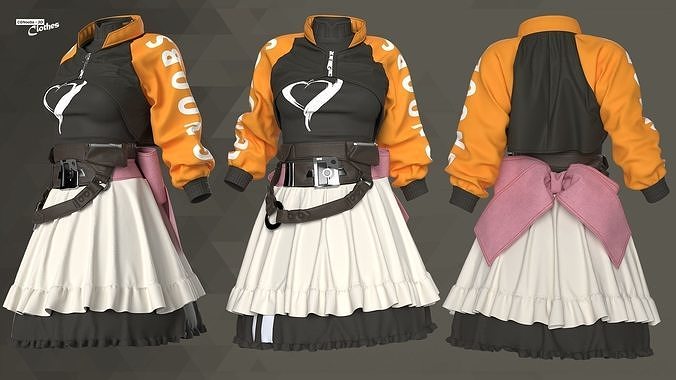 Sci-Fi Fantasy Wear 03 - 63 Marvelous Designer and Clo3D 3D model