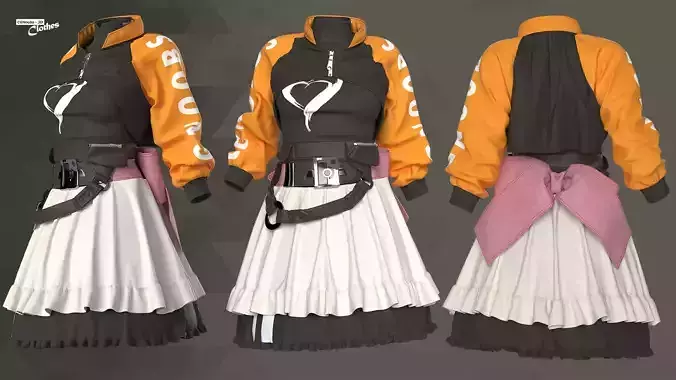 Sci-Fi Fantasy Wear 03 - 63 Marvelous Designer and Clo3D 3D model