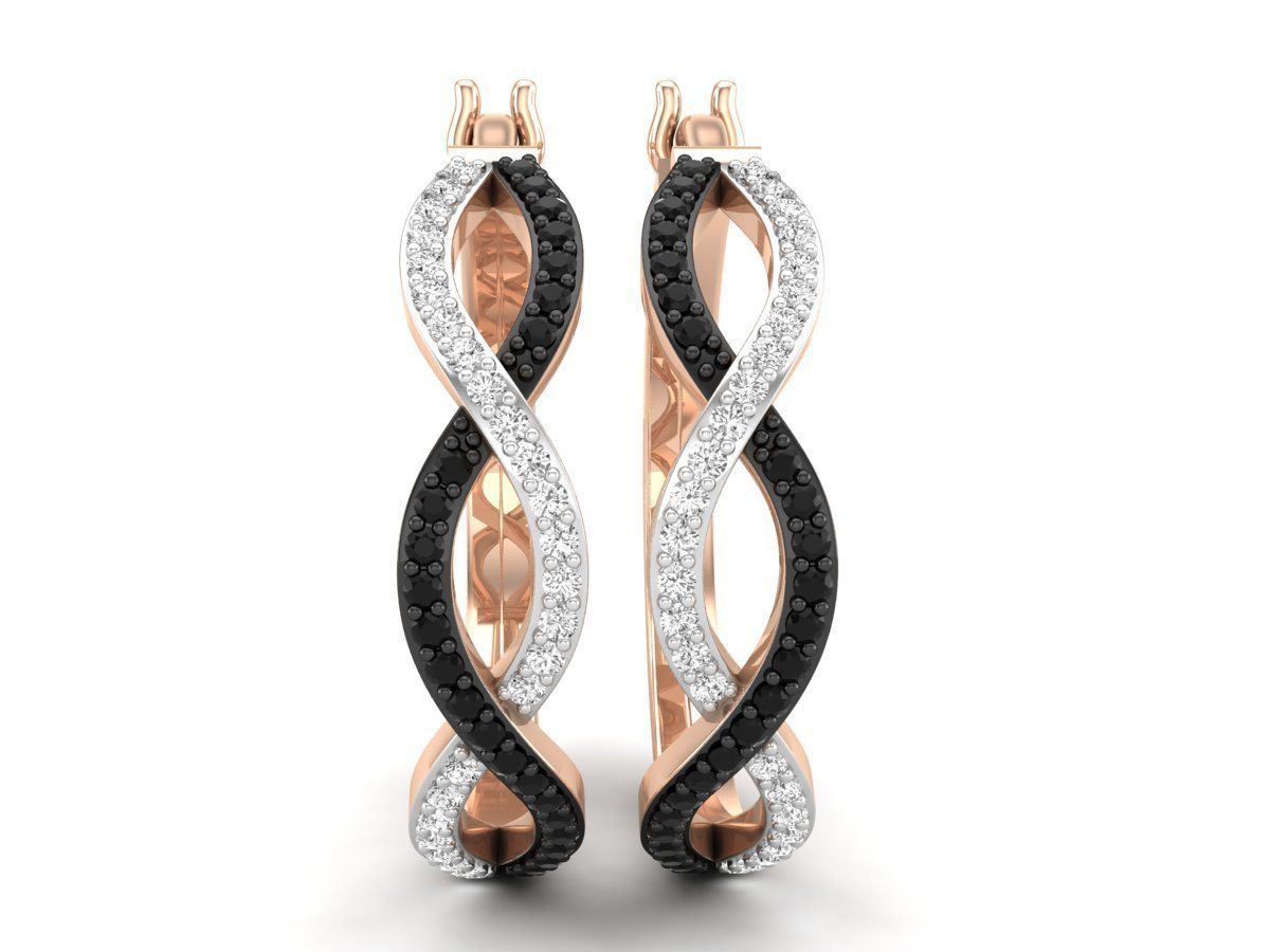 Diamond earrings for woman 3D print model_3