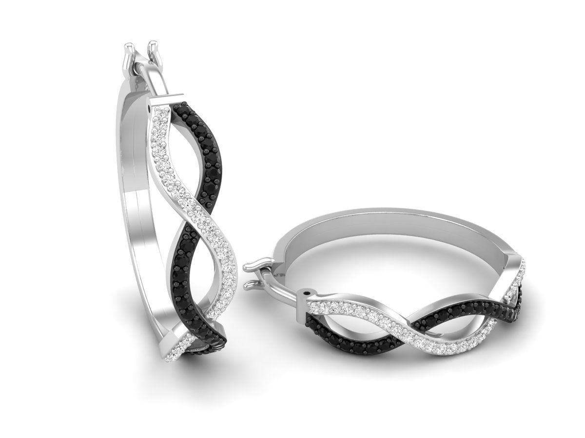 Diamond earrings for woman 3D print model_7