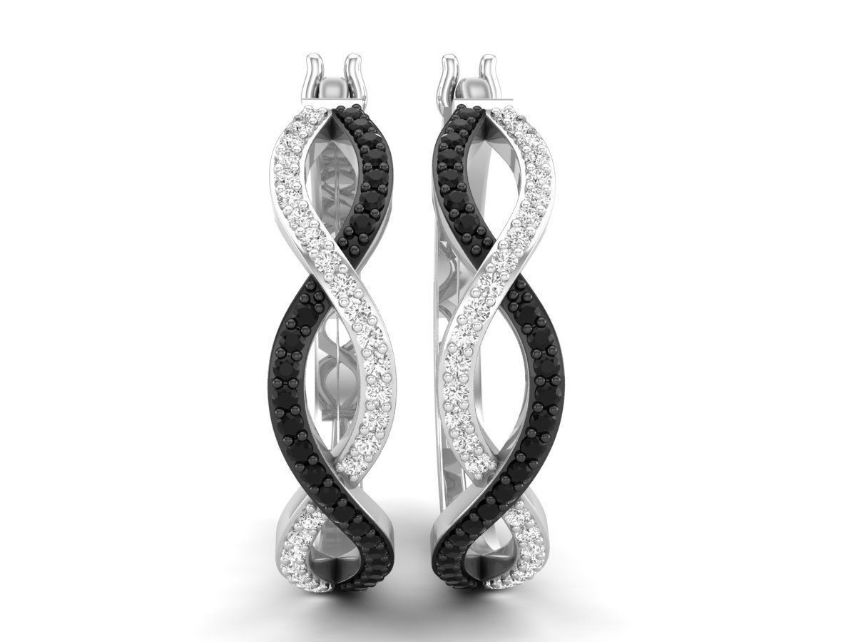 Diamond earrings for woman 3D print model_2