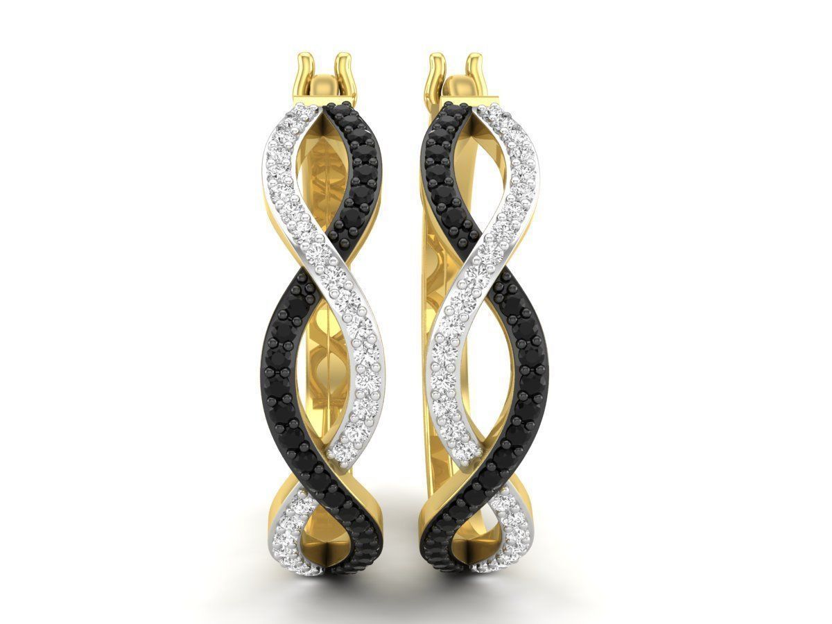 Diamond earrings for woman 3D print model_4