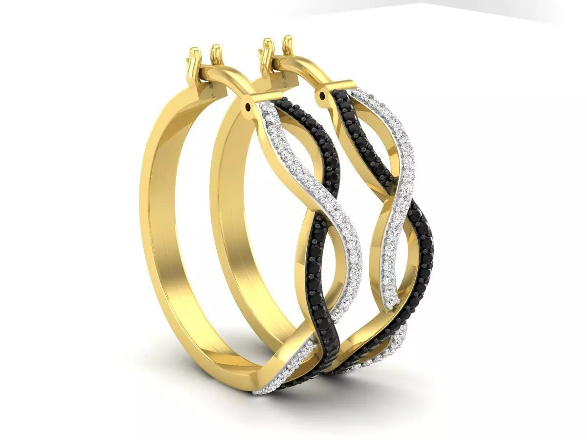Diamond earrings for woman 3D print model_0