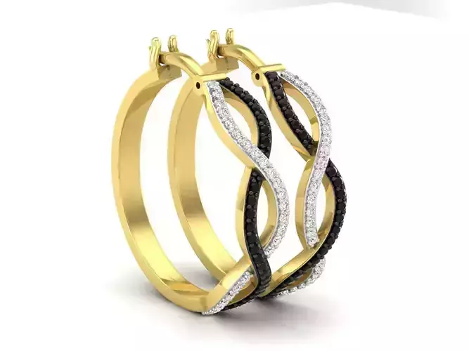 Diamond earrings for woman 3D print model