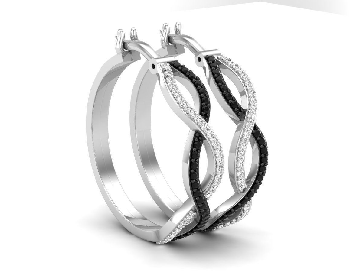 Diamond earrings for woman 3D print model_5