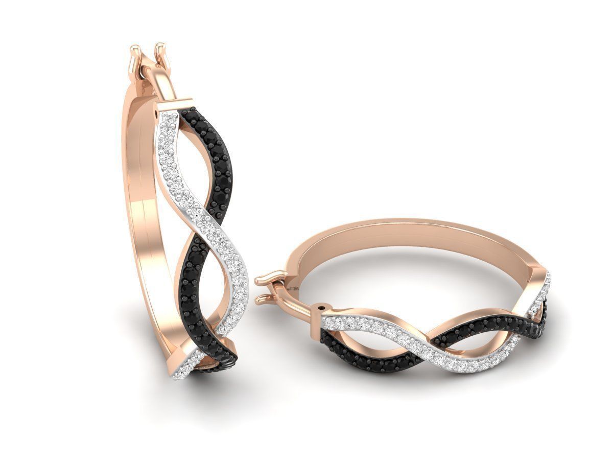 Diamond earrings for woman 3D print model_8