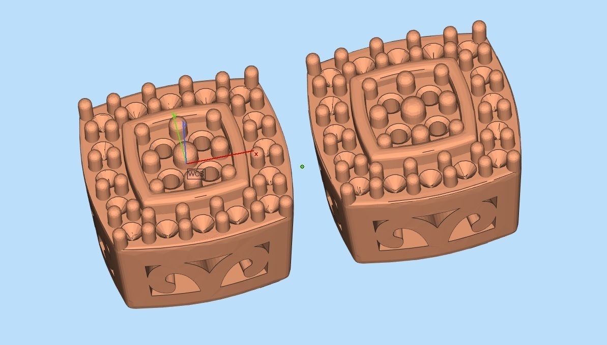 Diamond earrings for woman 3D print model_9