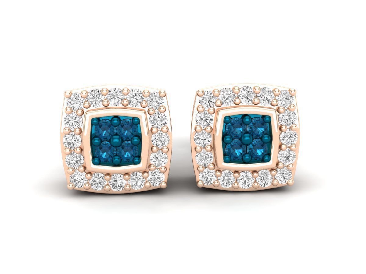 Diamond earrings for woman 3D print model_7