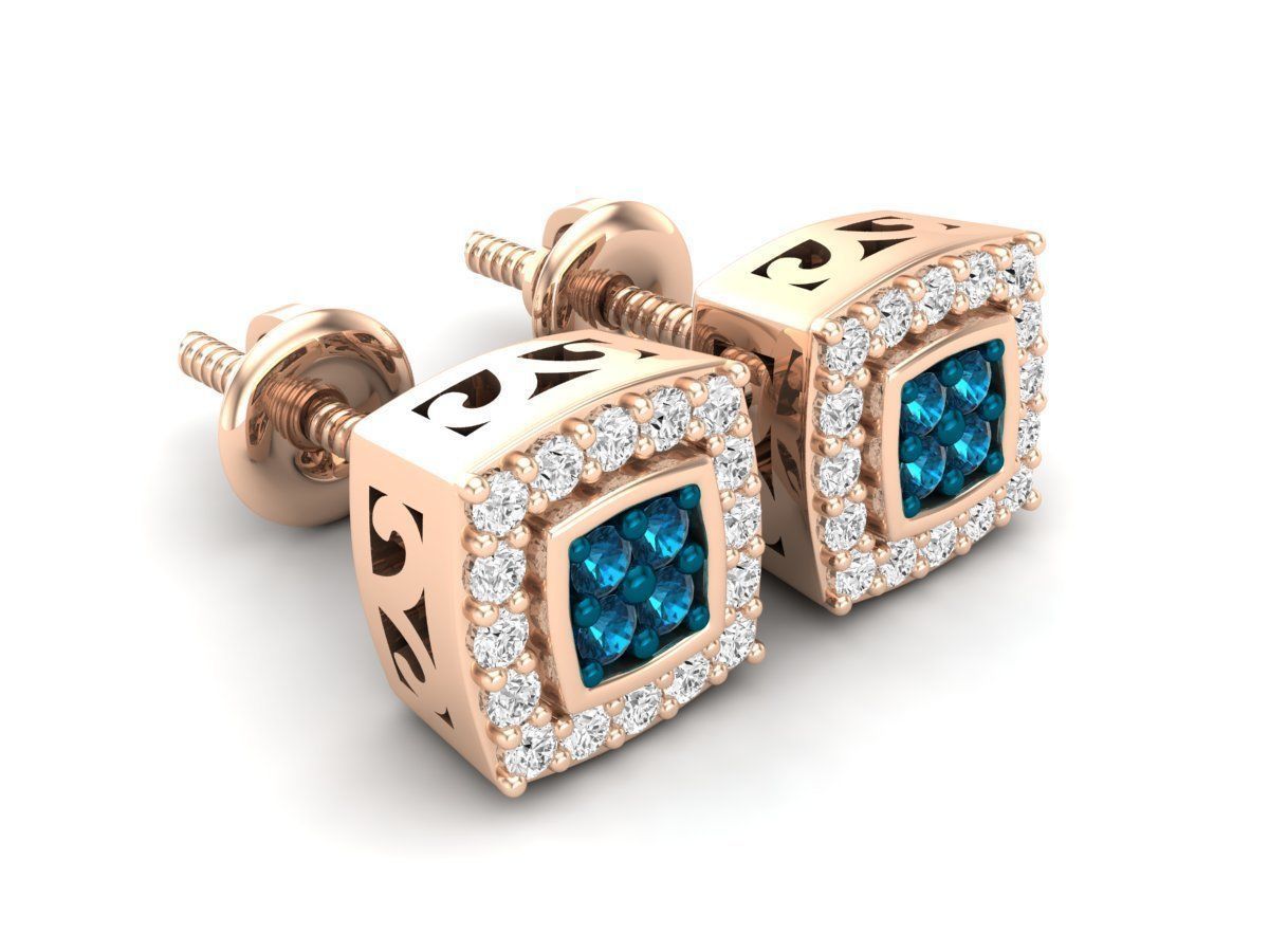 Diamond earrings for woman 3D print model_1