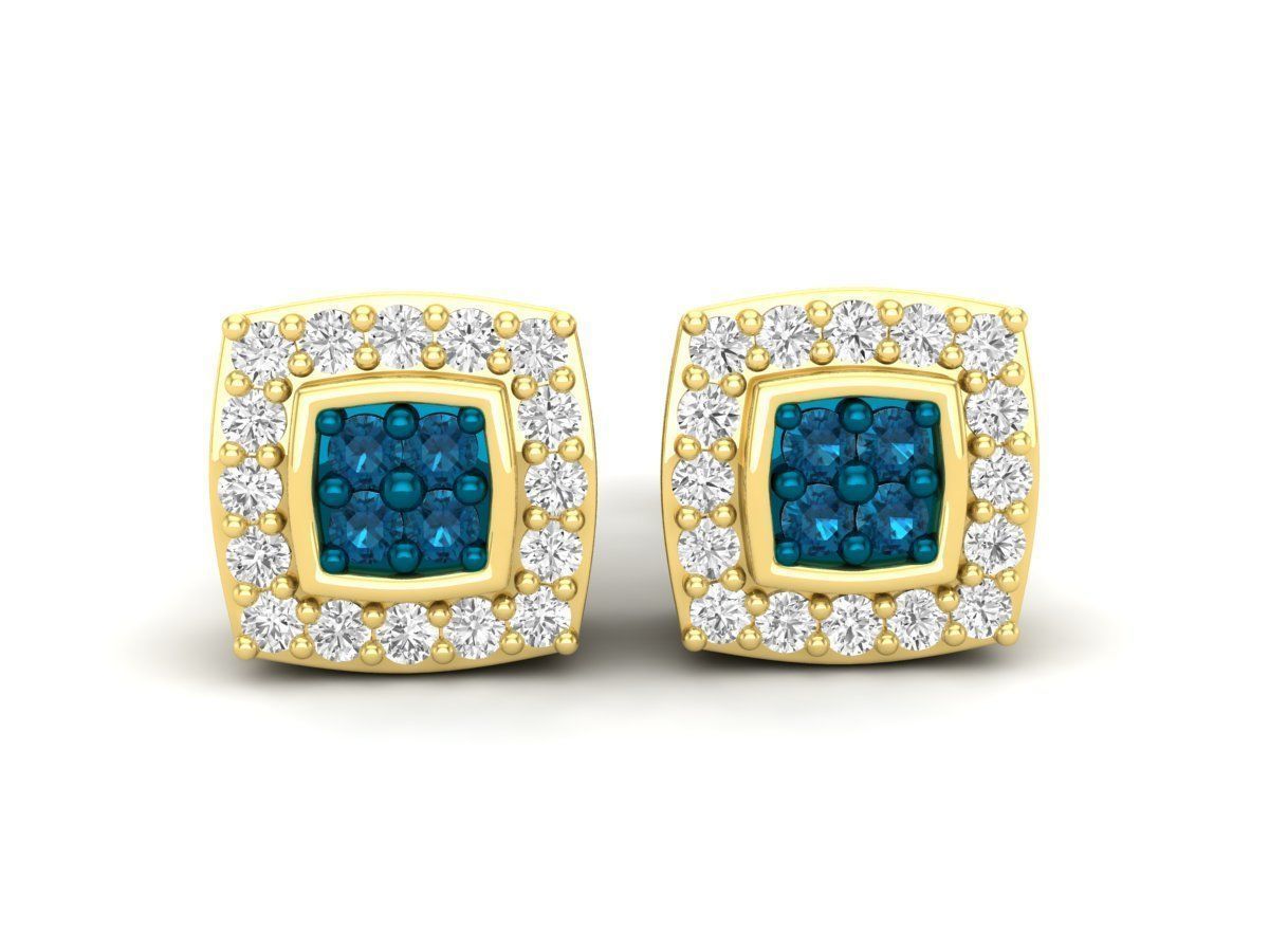 Diamond earrings for woman 3D print model_8