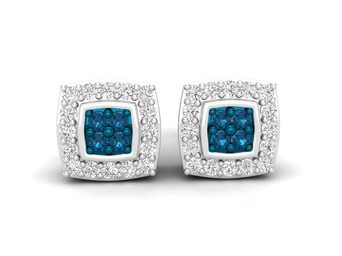 Diamond earrings for woman 3D print model_6