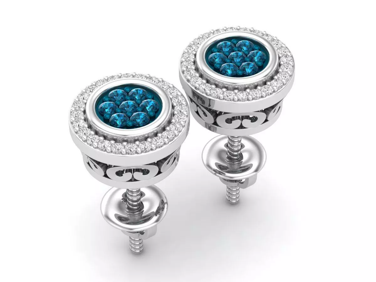 Diamond earrings for woman 3D print model_0