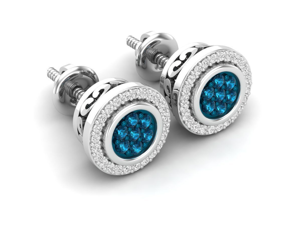 Diamond earrings for woman 3D print model_6