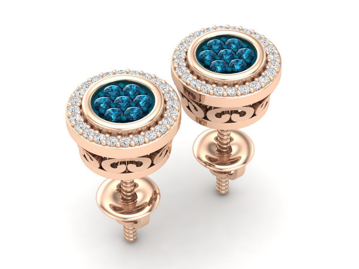 Diamond earrings for woman 3D print model_1