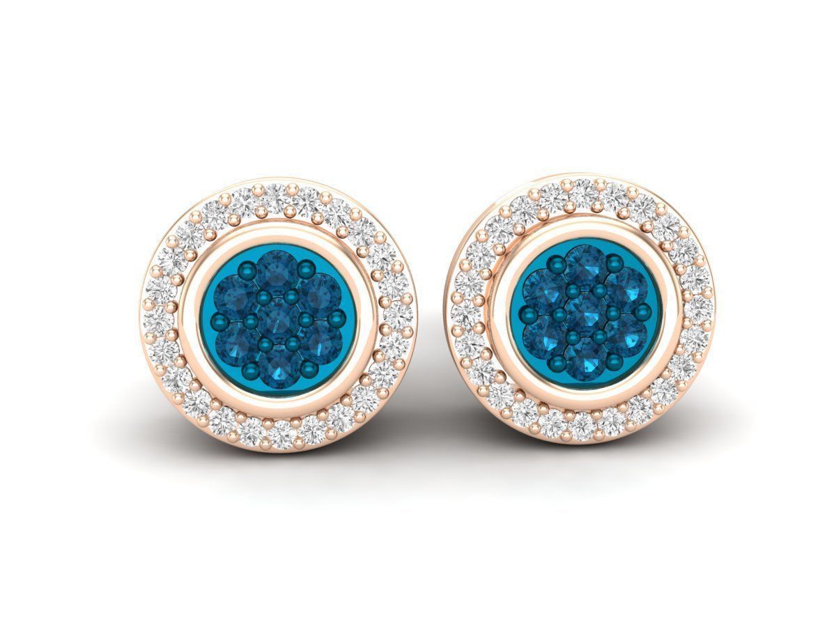 Diamond earrings for woman 3D print model_4