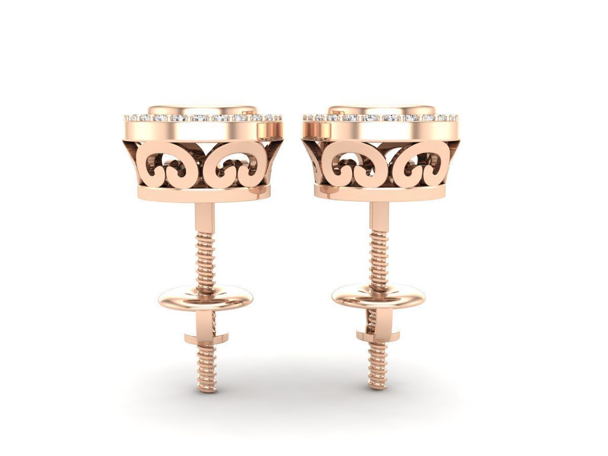 Diamond earrings for woman 3D print model_10