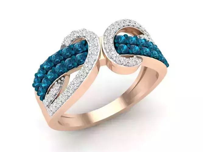 Diamond jewelry ring for woman 3D print model