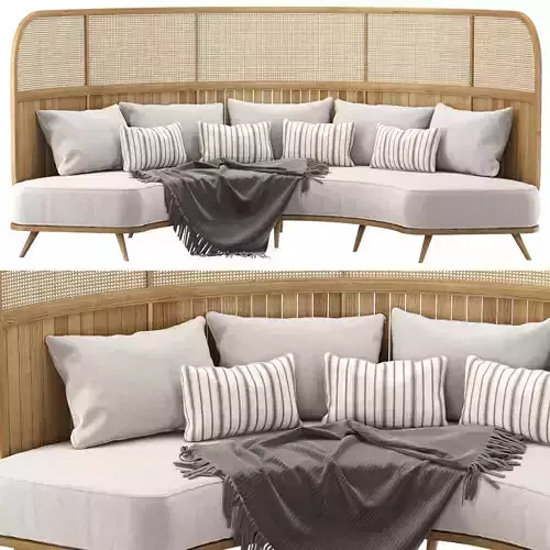 Garden round sofa R157 High back 