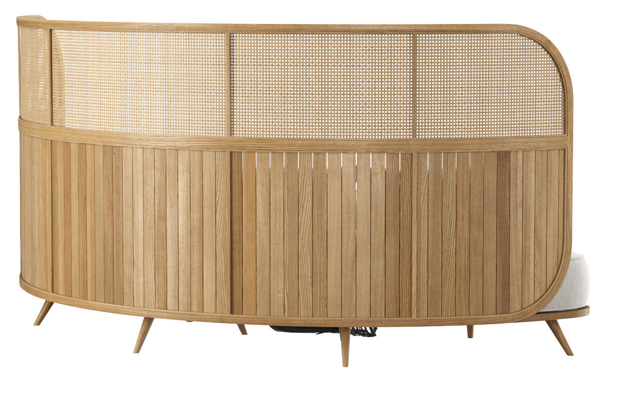 Garden round sofa R157 High back  3D model_4