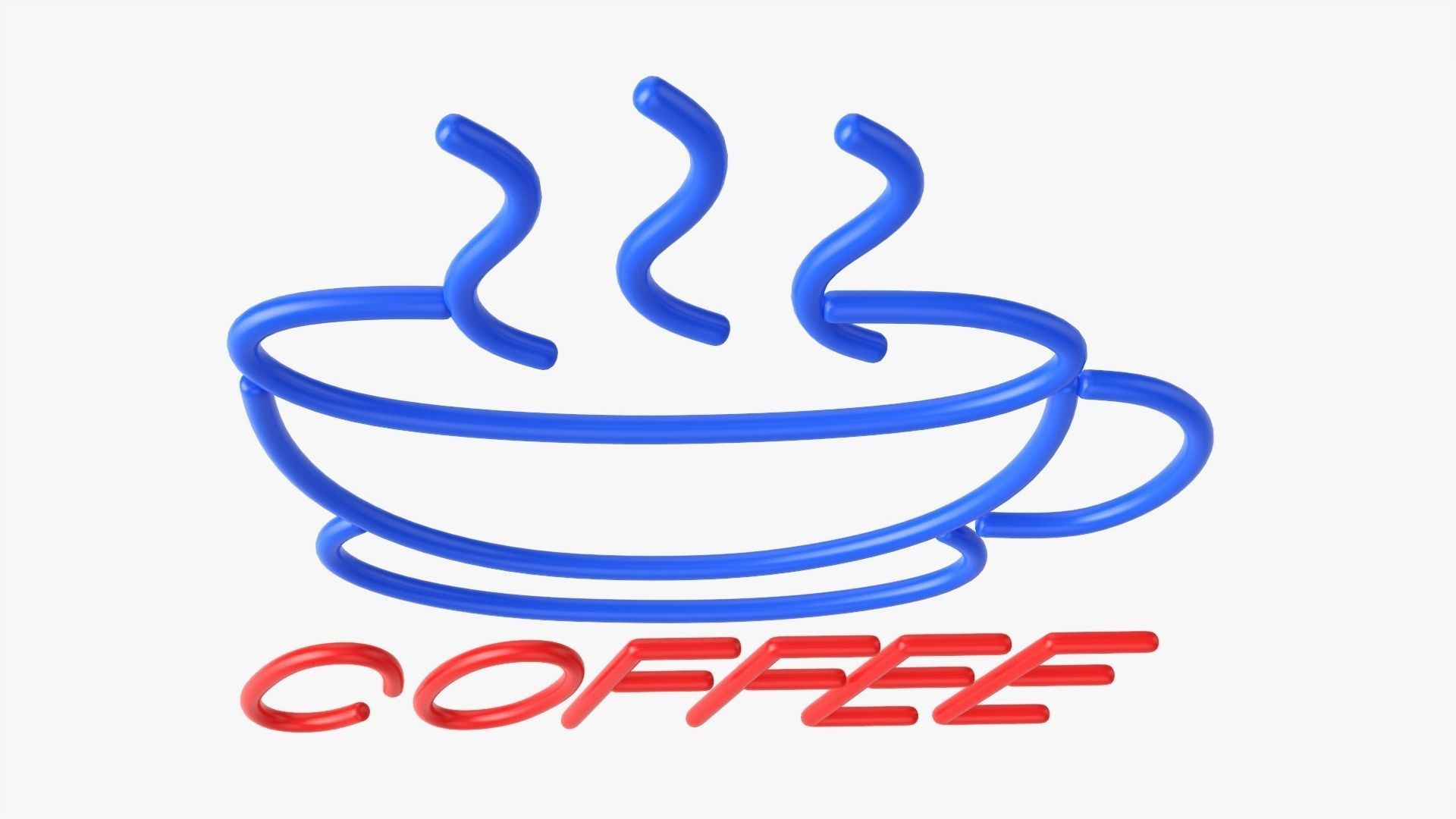 Neon led light sign 01 3D model_2