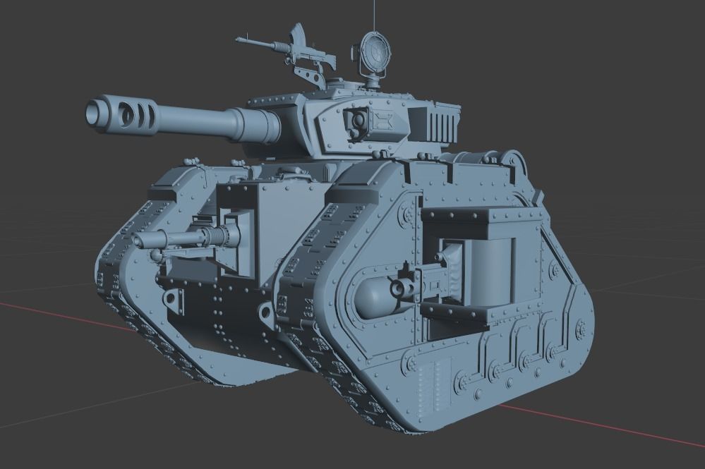 Custom leman russ imperial guard main battle tank 3D model_11