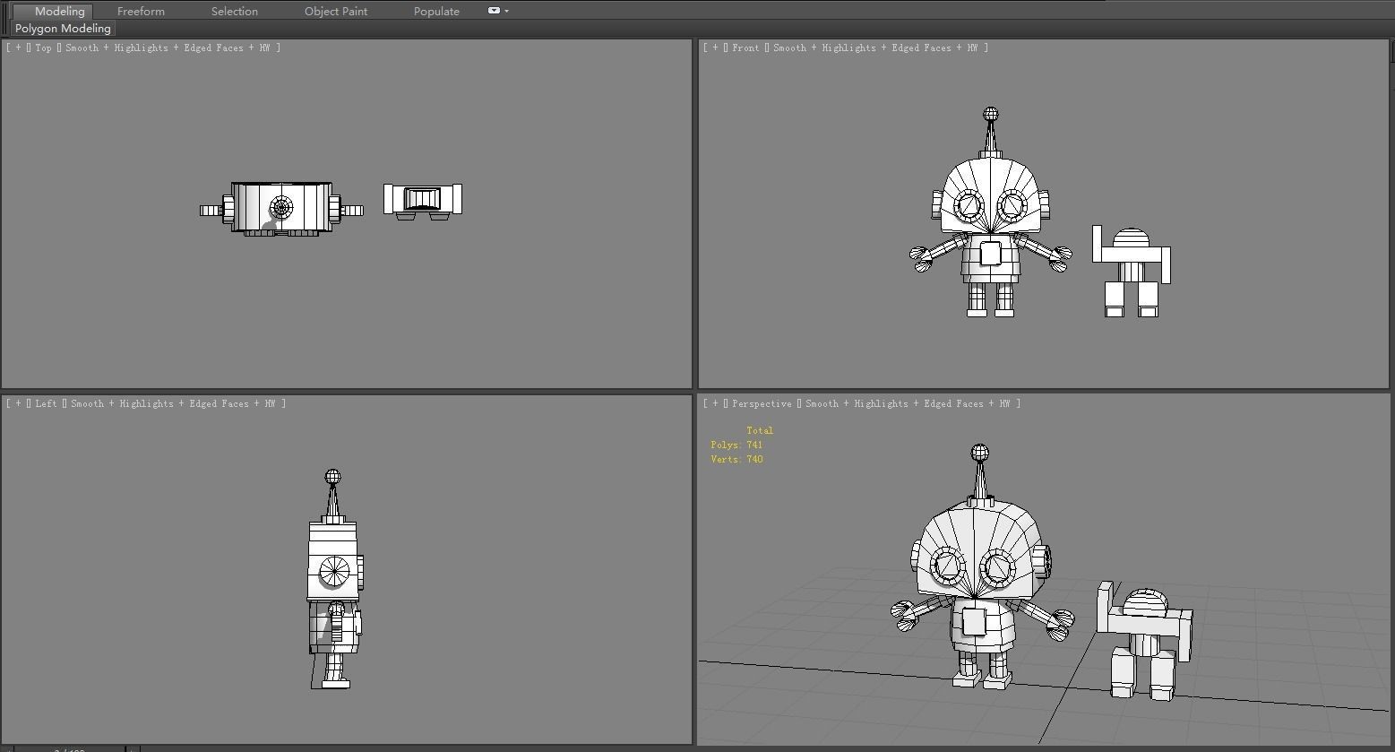 Cartoon Remote Control Robot - Building Block Toy Low-poly 3D model_5