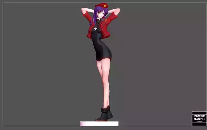 MISATO KATSURAGI UNIFORM VERSION EVANGELION ANIME GIRL CHARACTER