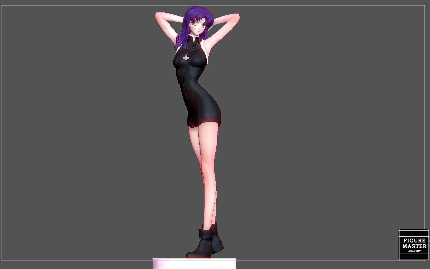 MISATO KATSURAGI UNIFORM VERSION EVANGELION ANIME GIRL CHARACTER 3D print model_3