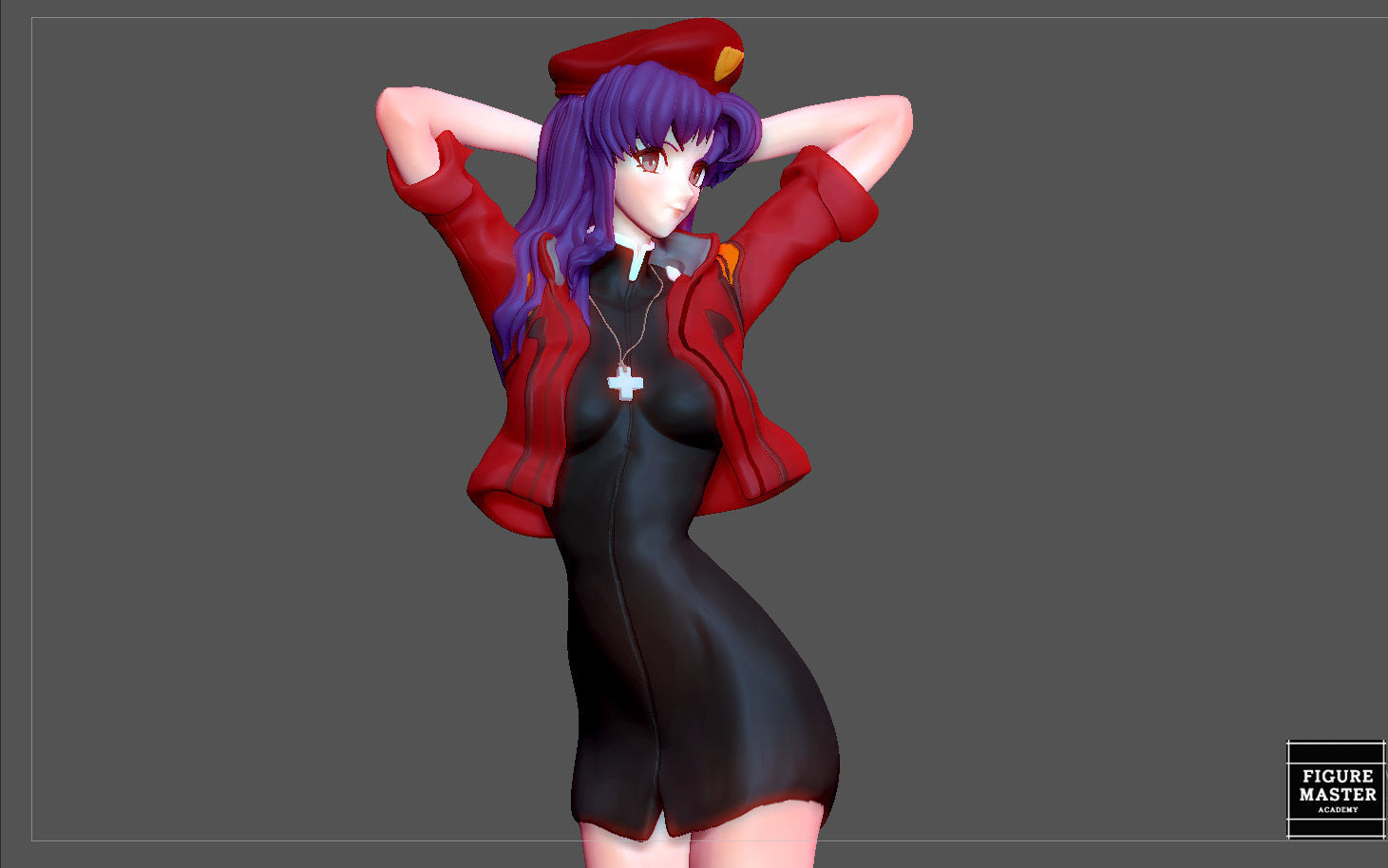 MISATO KATSURAGI UNIFORM VERSION EVANGELION ANIME GIRL CHARACTER 3D print model_16