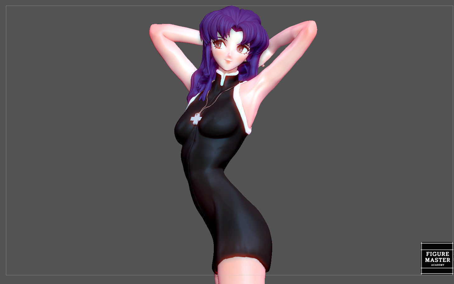 MISATO KATSURAGI UNIFORM VERSION EVANGELION ANIME GIRL CHARACTER 3D print model_2