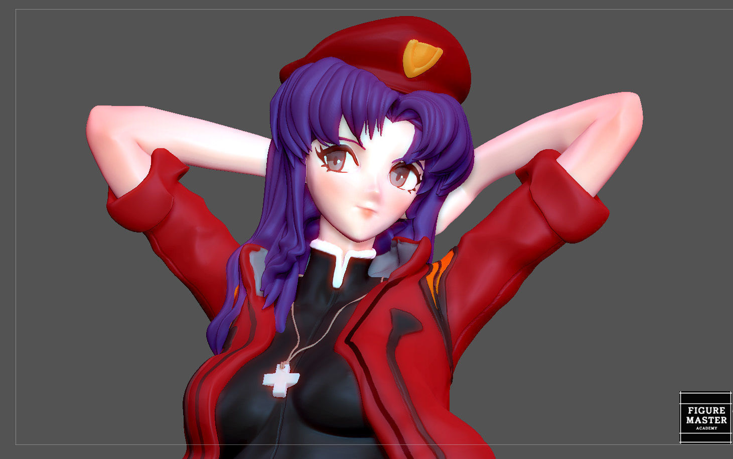 MISATO KATSURAGI UNIFORM VERSION EVANGELION ANIME GIRL CHARACTER 3D print model_30