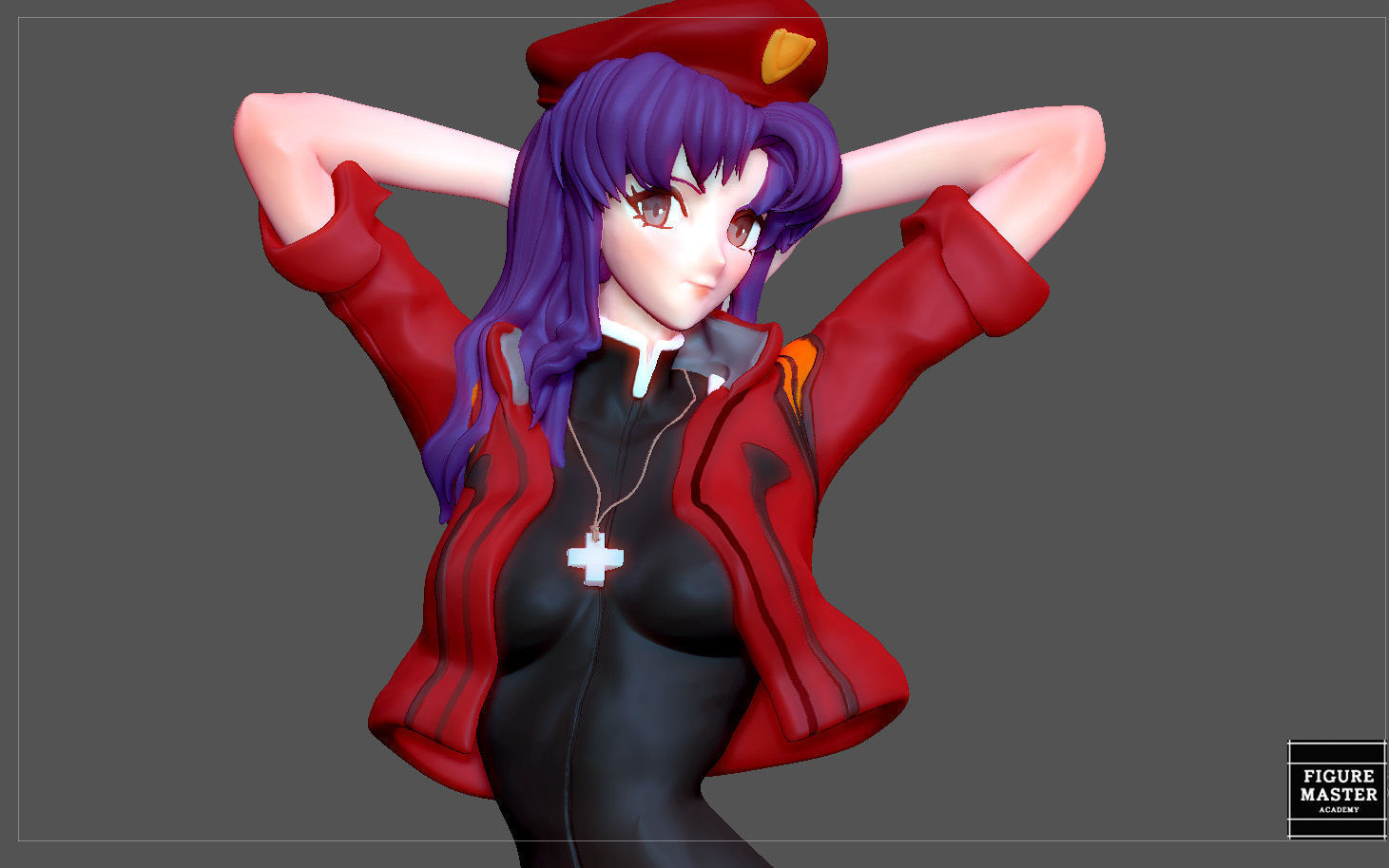 MISATO KATSURAGI UNIFORM VERSION EVANGELION ANIME GIRL CHARACTER 3D print model_19