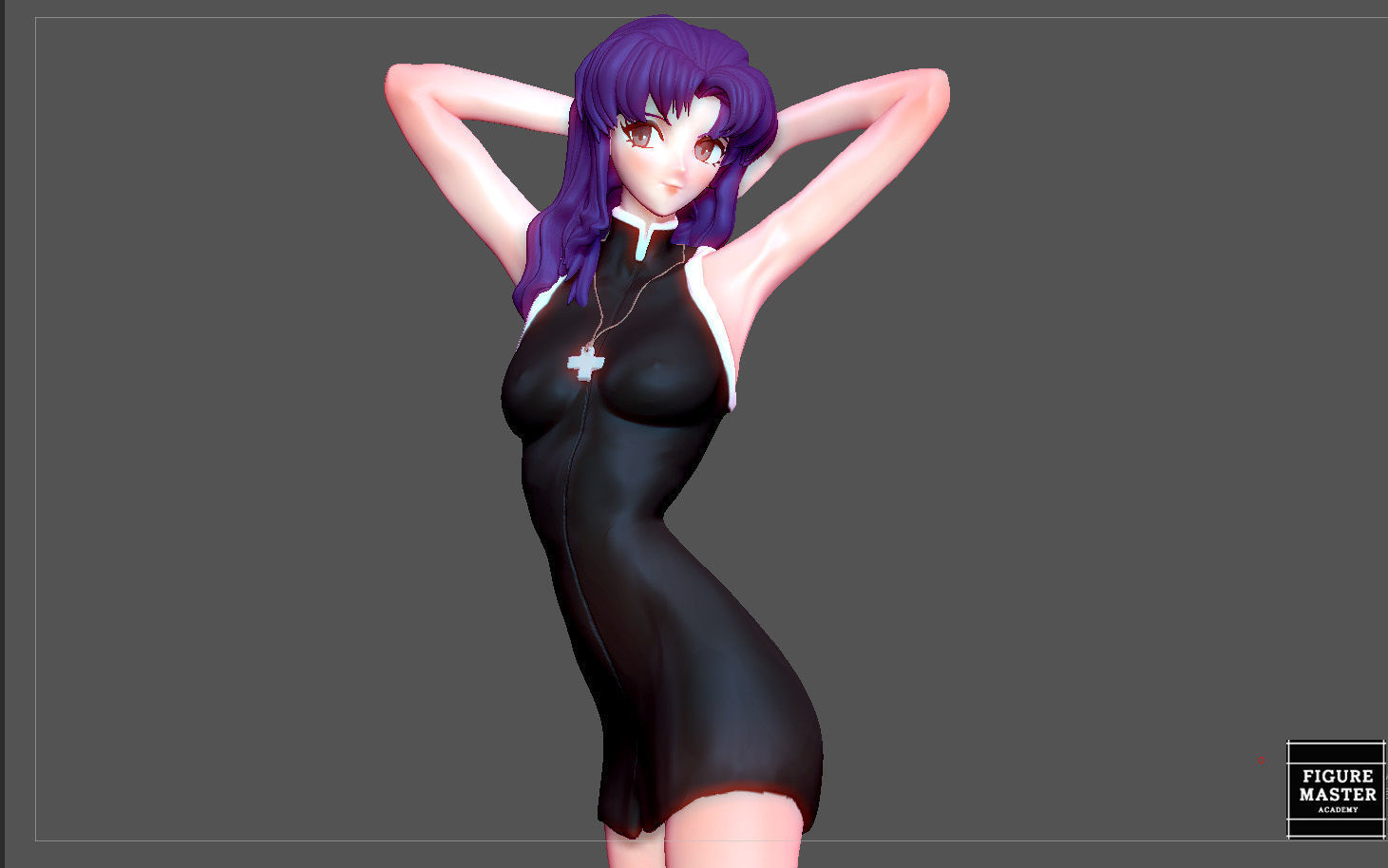 MISATO KATSURAGI UNIFORM VERSION EVANGELION ANIME GIRL CHARACTER 3D print model_36