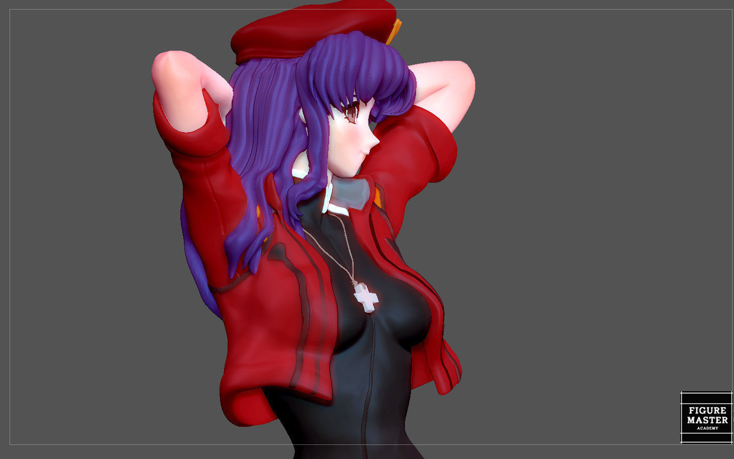 MISATO KATSURAGI UNIFORM VERSION EVANGELION ANIME GIRL CHARACTER 3D print model_23
