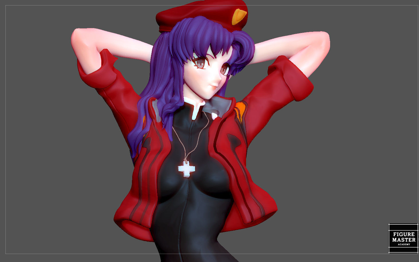 MISATO KATSURAGI UNIFORM VERSION EVANGELION ANIME GIRL CHARACTER 3D print model_22