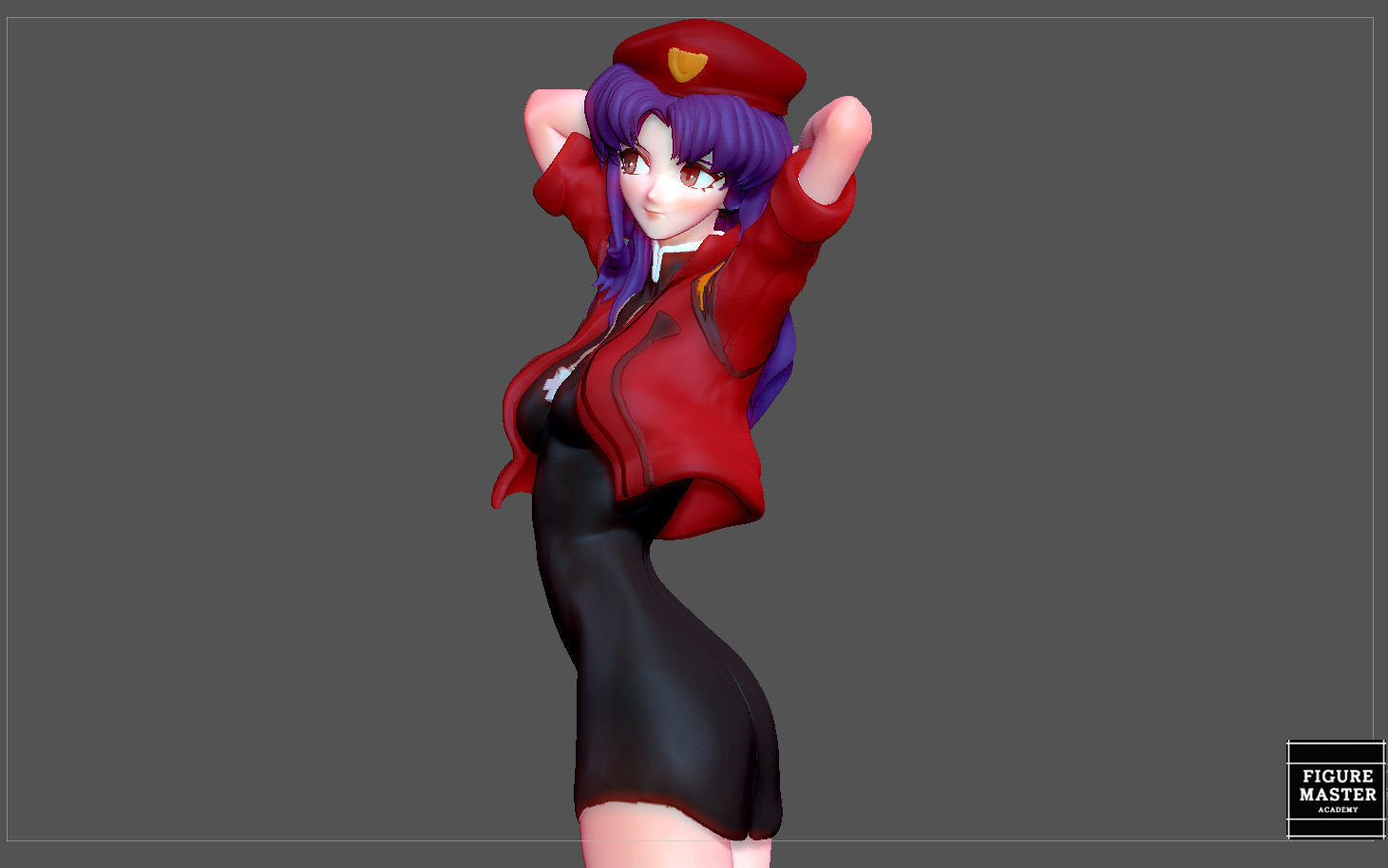 MISATO KATSURAGI UNIFORM VERSION EVANGELION ANIME GIRL CHARACTER 3D print model_13