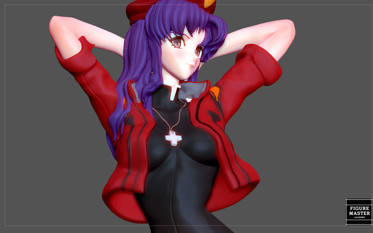 MISATO KATSURAGI UNIFORM VERSION EVANGELION ANIME GIRL CHARACTER 3D print model_20