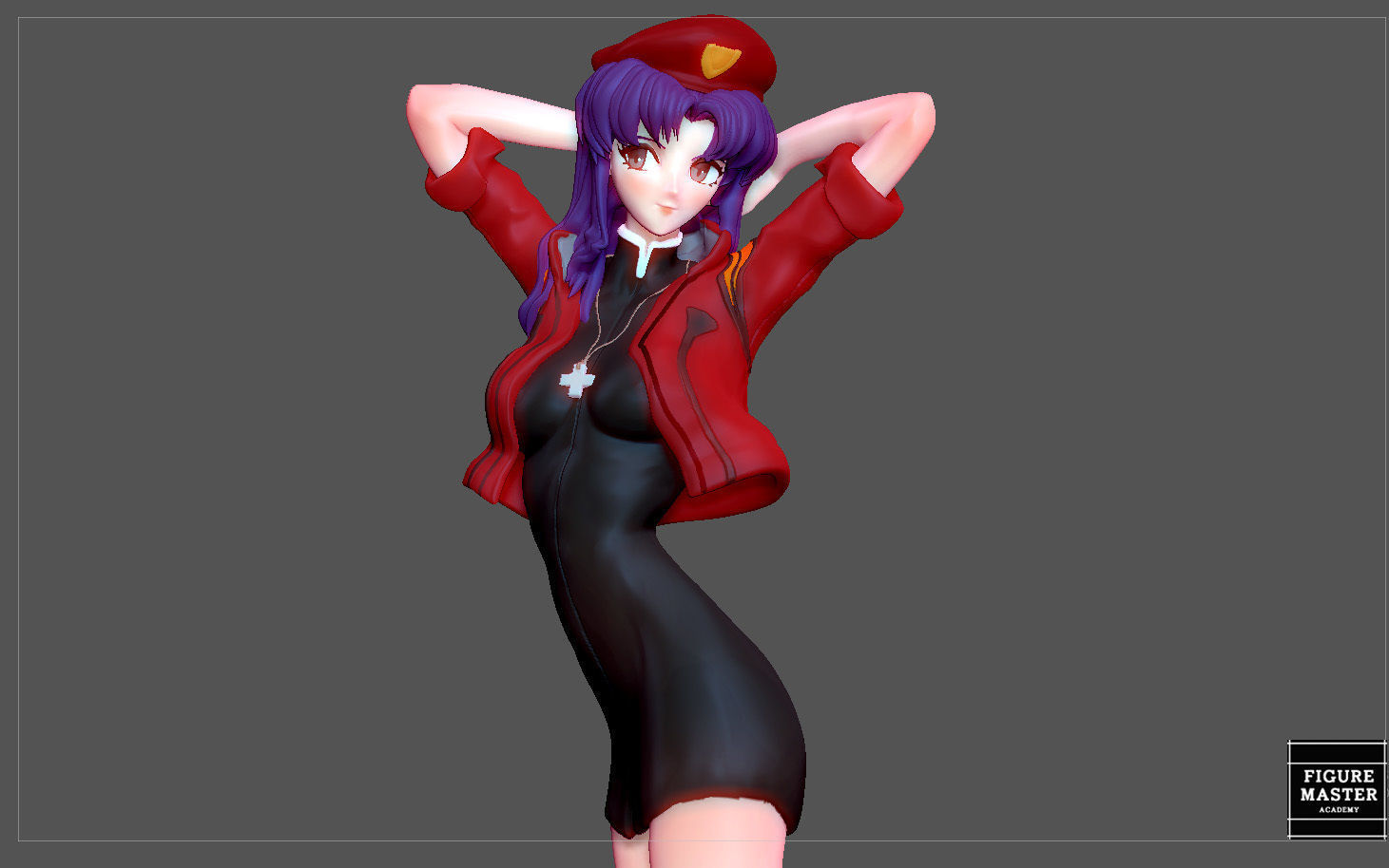 MISATO KATSURAGI UNIFORM VERSION EVANGELION ANIME GIRL CHARACTER 3D print model_1