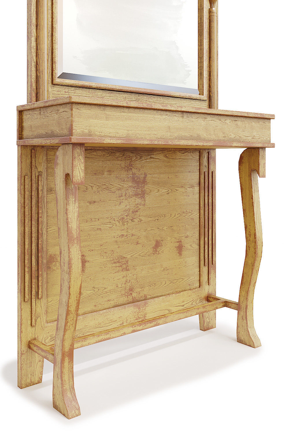 Antique mirror with console 3D model_3